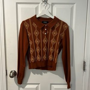 Cider 70s style burnt orange sweater